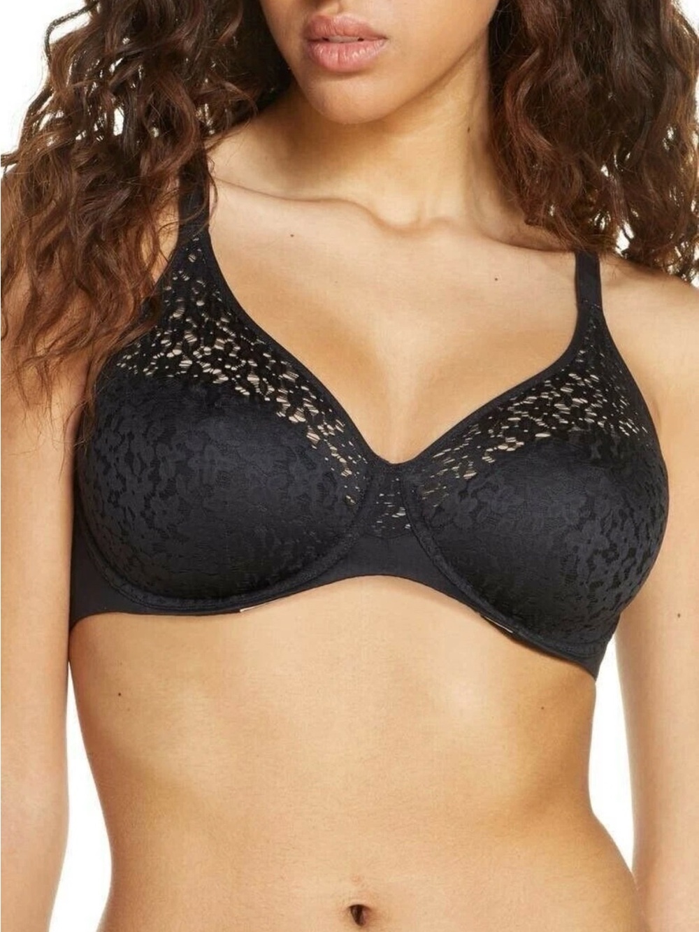 NWOT! CHANTELLE 13F1 Lined Underwire Bra Size 34DDDD/34G  Black Floral